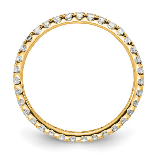 14k Polished Size 6 U-Shared Prong 1/2 carat Diamond Complete Eternity Band