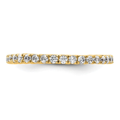 14k Polished Size 6.5 U-Shared Prong 1/2 carat Diamond Complete Eternity Band