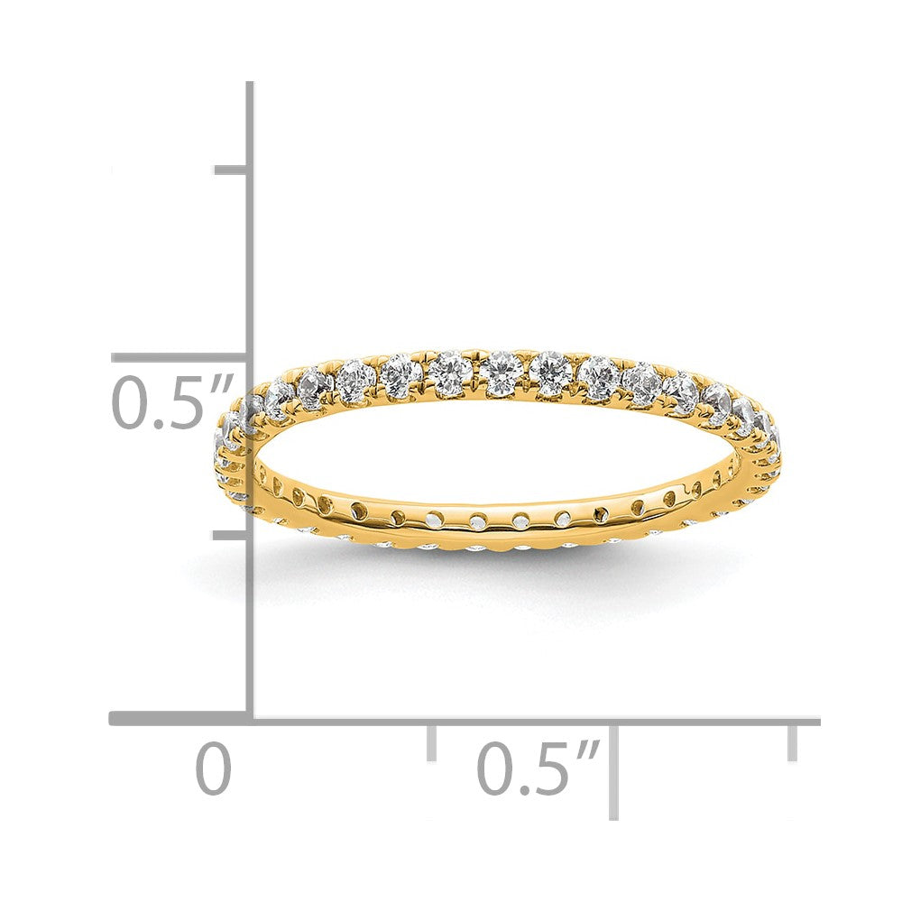 14k Polished Size 6.5 U-Shared Prong 1/2 carat Diamond Complete Eternity Band