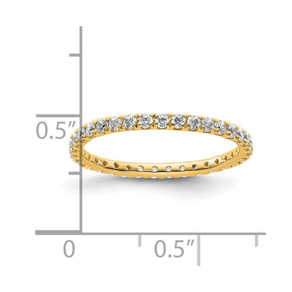 14k Polished Size 6.5 U-Shared Prong 1/2 carat Diamond Complete Eternity Band