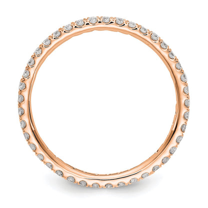 14k Rose Gold 1/2 carat Lab Grown Diamond VS/SI+ G+ Complete Size 5 Shared Prong Eternity Band