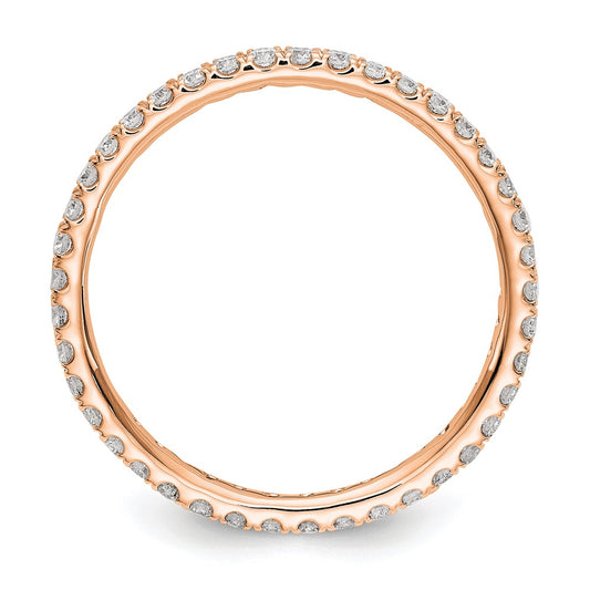 True Origin 14K Rose Gold 1/2 carat Lab Grown Diamond VS+ F+ Size 7 Complete Eternity Band