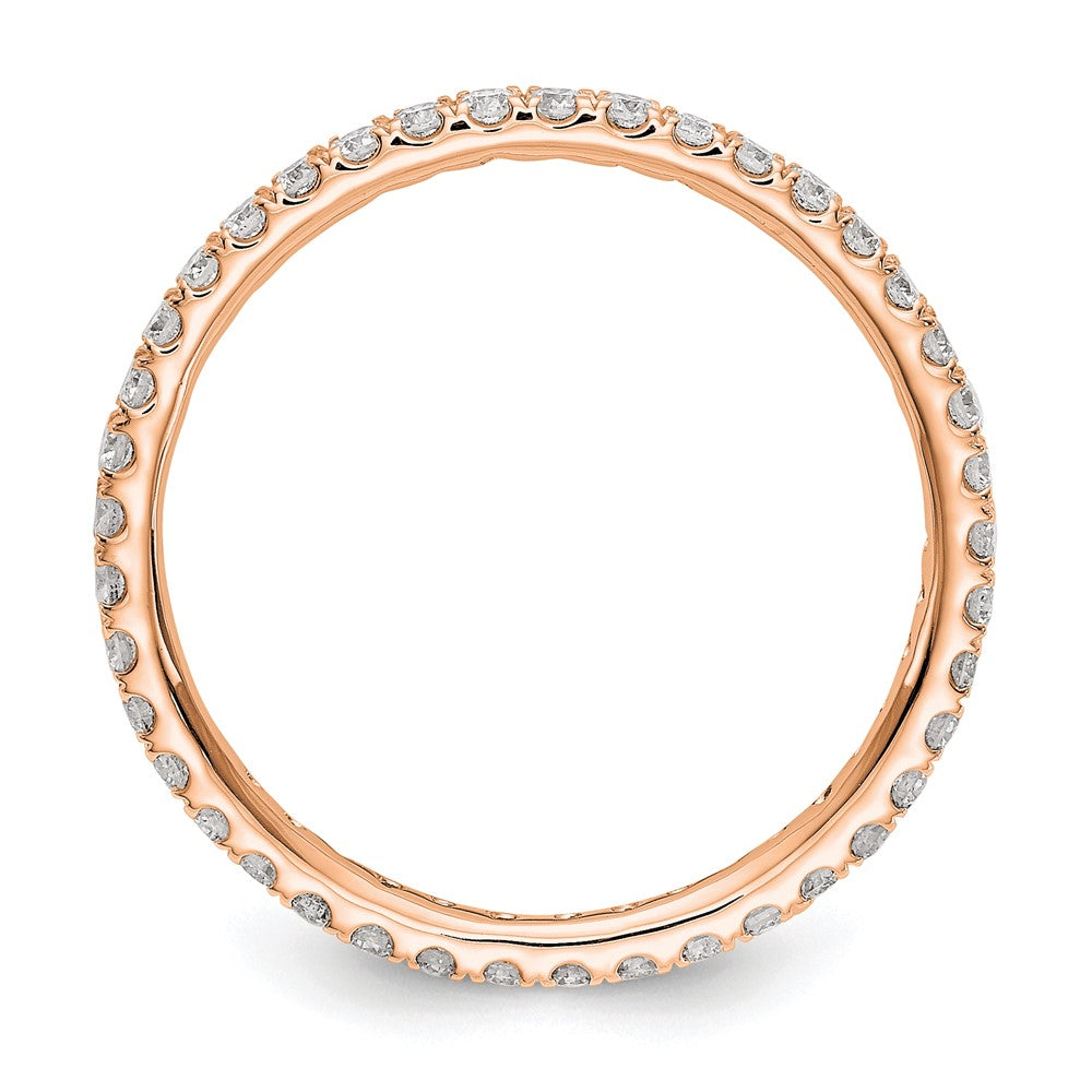 14k Rose Gold 1/2 carat Lab Grown Diamond VS/SI+ G+ Complete Size 6 Shared Prong Eternity Band