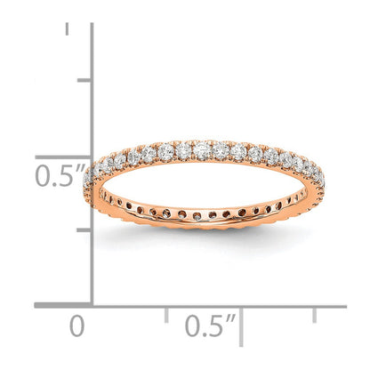 14k Rose Gold 1/2 carat Lab Grown Diamond VS/SI+ G+ Complete Size 4.5 Shared Prong Eternity Band