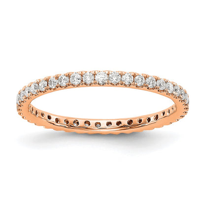 14k Rose Gold 1/2 carat Lab Grown Diamond VS/SI+ G+ Complete Size 6 Shared Prong Eternity Band