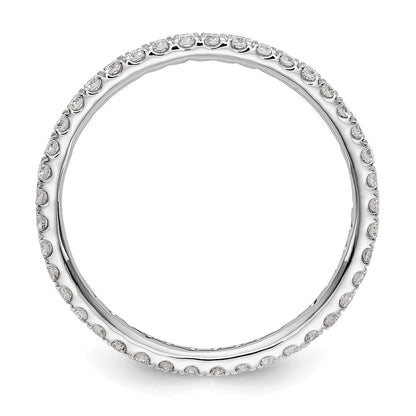 14k White Gold 1/2 carat Lab Grown Diamond VS/SI+ G+ Complete Size 7 Shared Prong Eternity Band