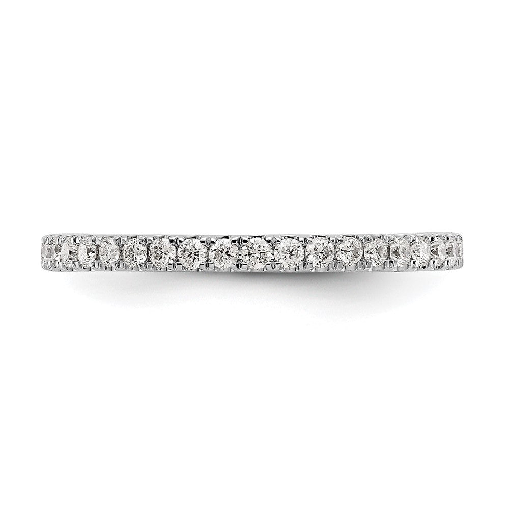 14k White Gold Polished Size 7.5 U-Shared Prong 1/2 carat Diamond Complete Eternity Band