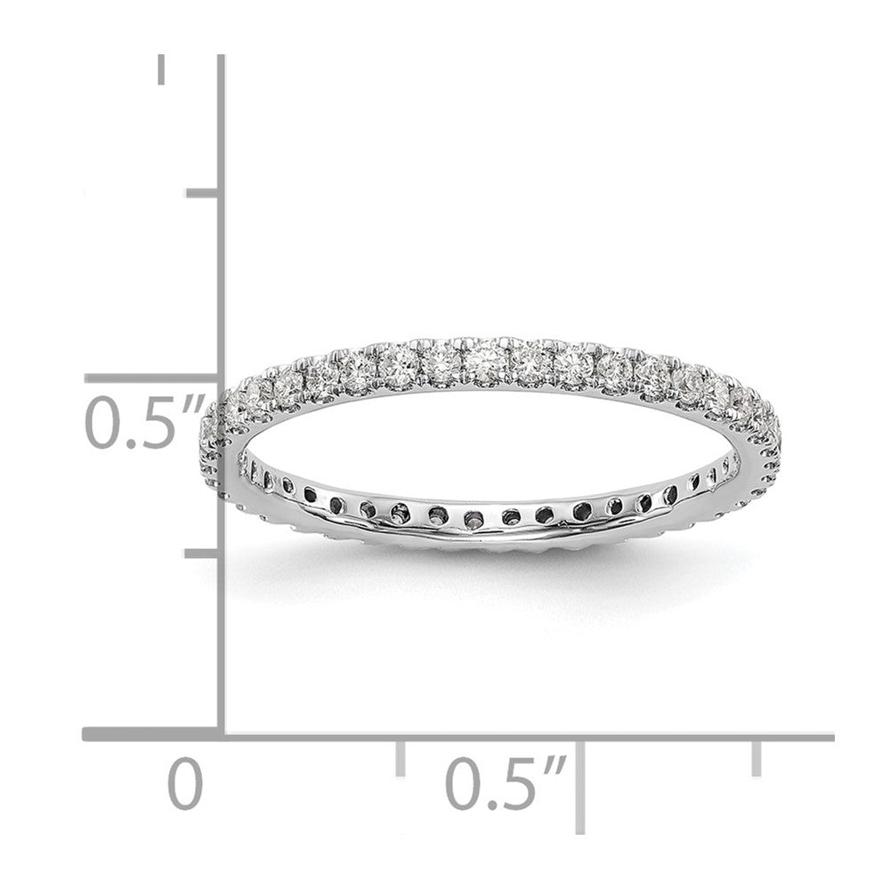 14k White Gold 1/2 carat Lab Grown Diamond VS/SI+ G+ Complete Size 7.5 Shared Prong Eternity Band