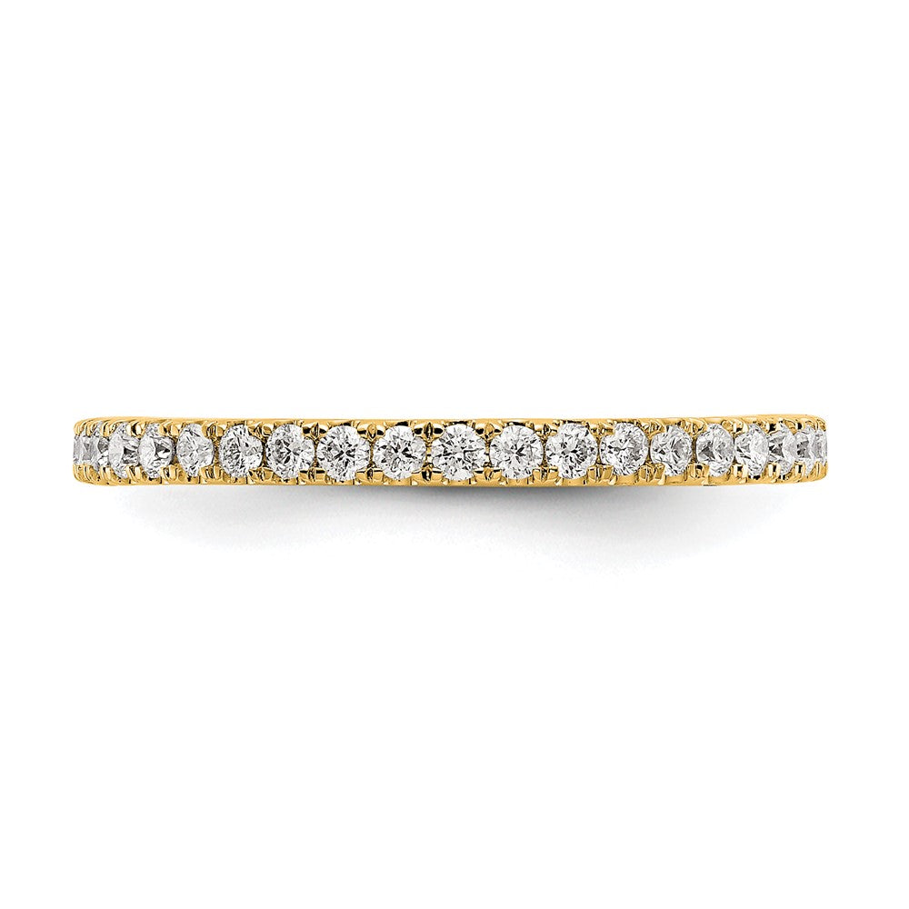 14k Polished Size 7.5 U-Shared Prong 1/2 carat Diamond Complete Eternity Band