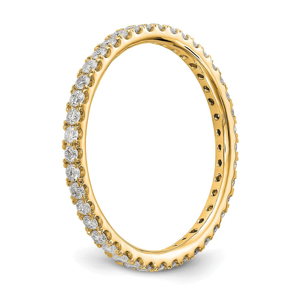 14k Polished Size 7.5 U-Shared Prong 1/2 carat Diamond Complete Eternity Band
