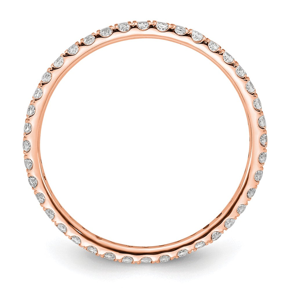 True Origin 14K Rose Gold 1/2 carat Lab Grown Diamond VS+ F+ Size 8.5 Complete Eternity Band