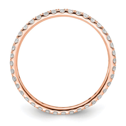 True Origin 14K Rose Gold 1/2 carat Lab Grown Diamond VS+ F+ Size 8.5 Complete Eternity Band