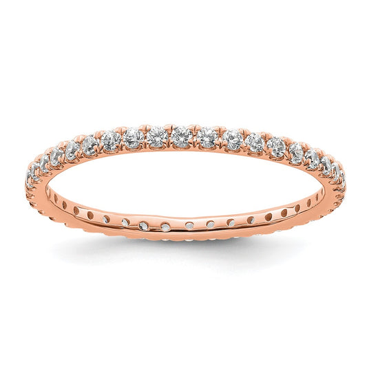 True Origin 14K Rose Gold 1/2 carat Lab Grown Diamond VS+ F+ Size 8 Complete Eternity Band