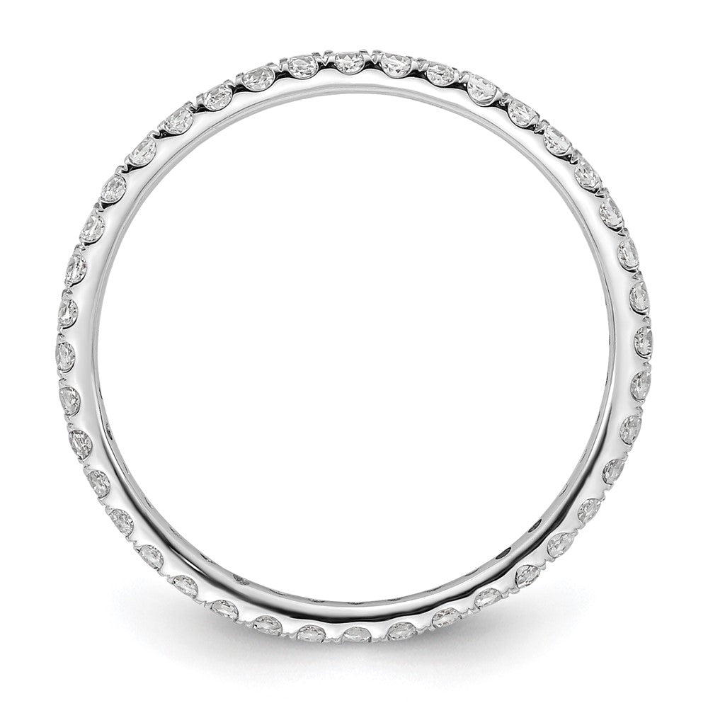 14k White Gold Polished Size 8 U-Shared Prong 1/2 carat Diamond Complete Eternity Band