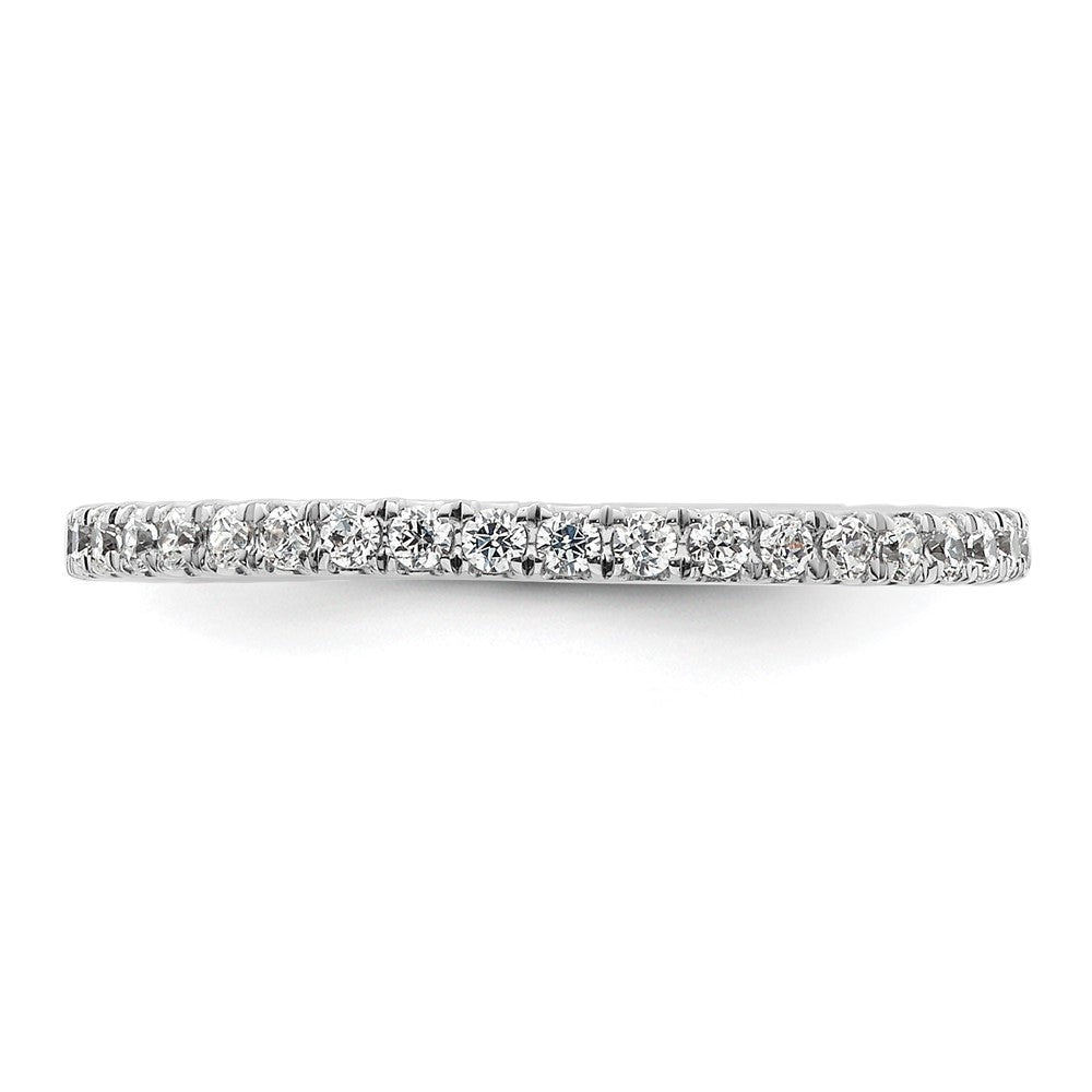 14k White Gold Polished Size 8.5 U-Shared Prong 1/2 carat Diamond Complete Eternity Band