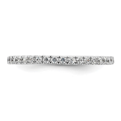 14k White Gold Polished Size 8.5 U-Shared Prong 1/2 carat Diamond Complete Eternity Band