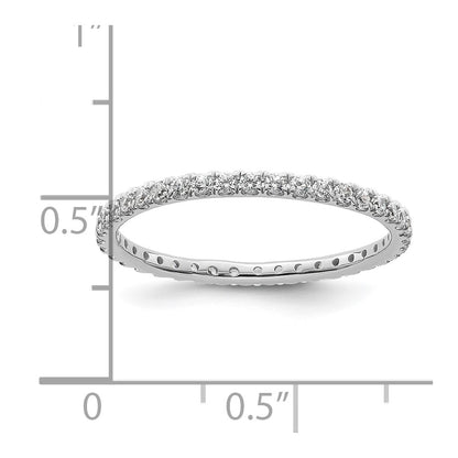 14k White Gold Polished Size 8 U-Shared Prong 1/2 carat Diamond Complete Eternity Band