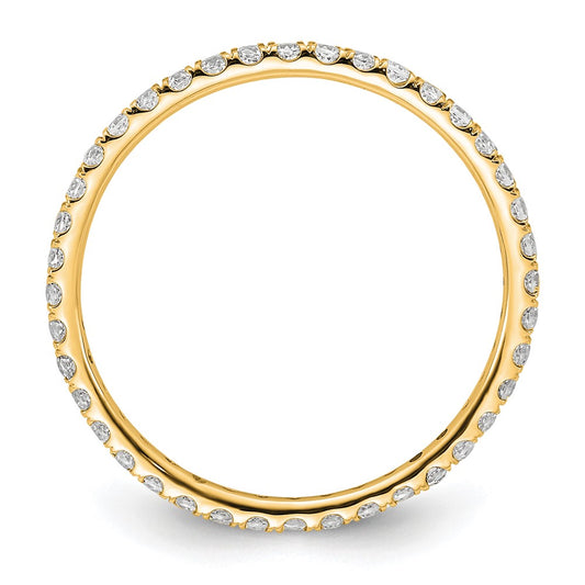 14k Polished Size 8 U-Shared Prong 1/2 carat Diamond Complete Eternity Band