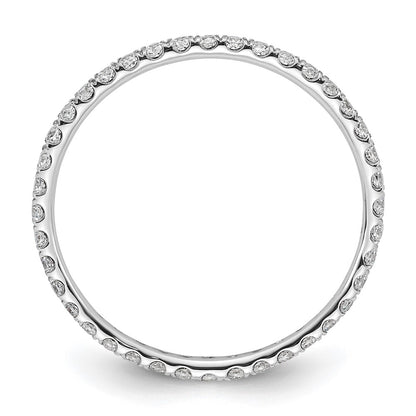 14k White Gold Polished Size 9 U-Shared Prong 1/2 carat Diamond Complete Eternity Band