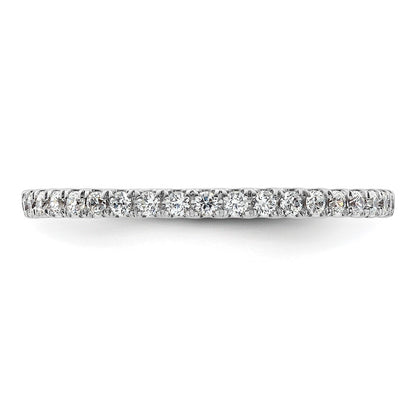 14k White Gold Polished Size 9 U-Shared Prong 1/2 carat Diamond Complete Eternity Band