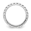 14k White Gold Polished Size 4 U-Shared Prong 1 carat Diamond Complete Eternity Band