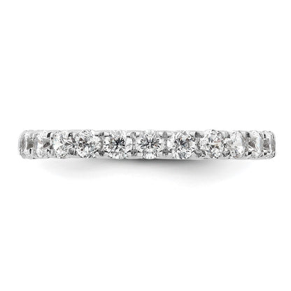 14k White Gold Polished Size 4.5 U-Shared Prong 1 carat Diamond Complete Eternity Band