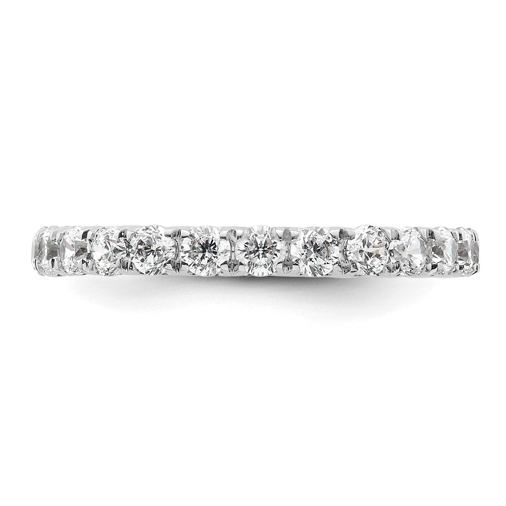 14k White Gold Polished Size 4 U-Shared Prong 1 carat Diamond Complete Eternity Band