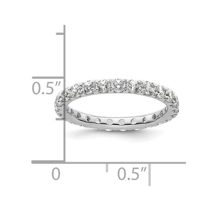 14k White Gold Polished Size 4 U-Shared Prong 1 carat Diamond Complete Eternity Band