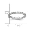 14k White Gold Polished Size 4 U-Shared Prong 1 carat Diamond Complete Eternity Band