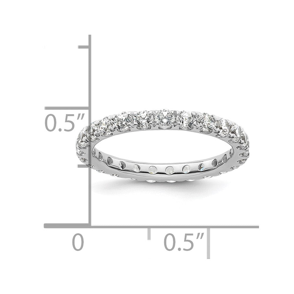 14k White Gold Polished Size 4 U-Shared Prong 1 carat Diamond Complete Eternity Band