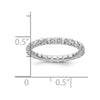 14k White Gold Polished Size 4 U-Shared Prong 1 carat Diamond Complete Eternity Band