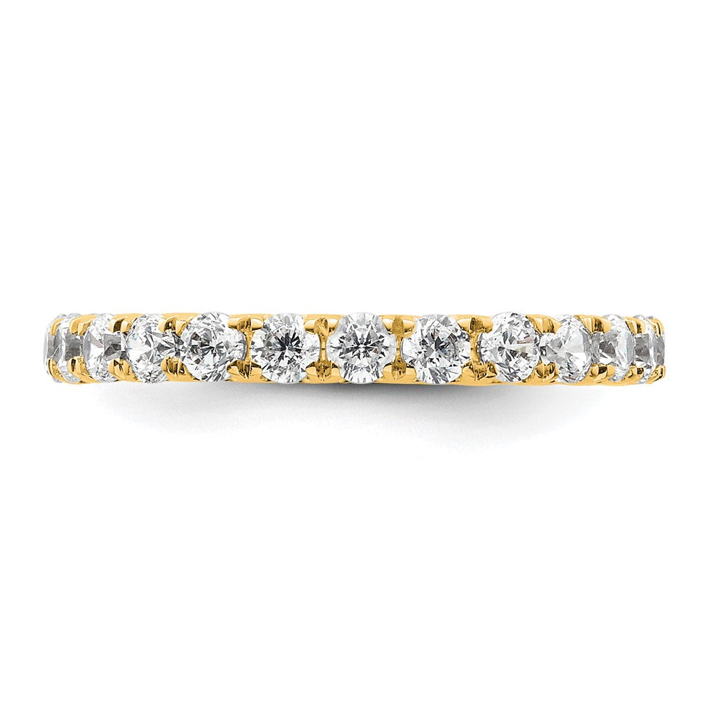 14k Polished Size 4 U-Shared Prong 1 carat Diamond Complete Eternity Band