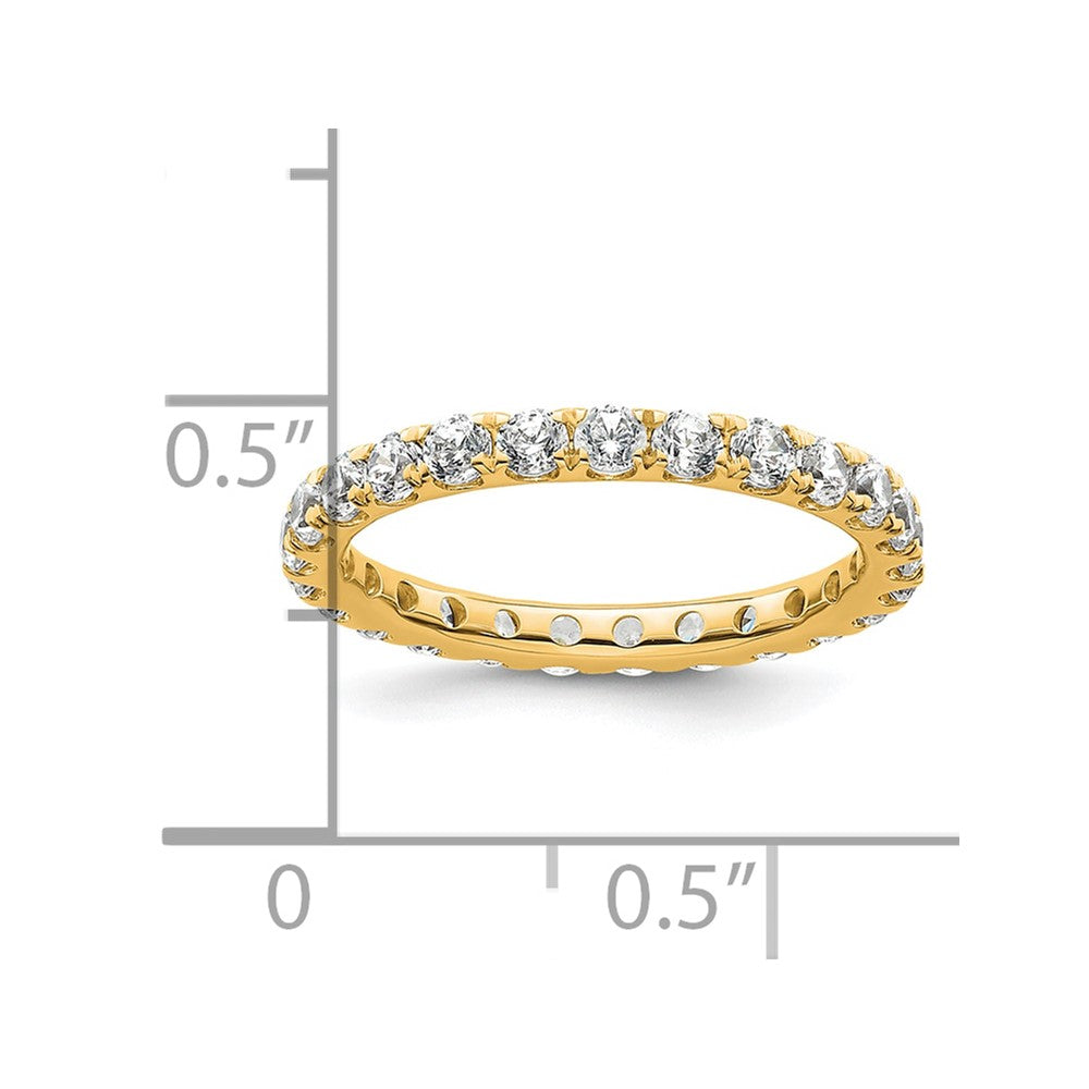 14k Polished Size 4 U-Shared Prong 1 carat Diamond Complete Eternity Band