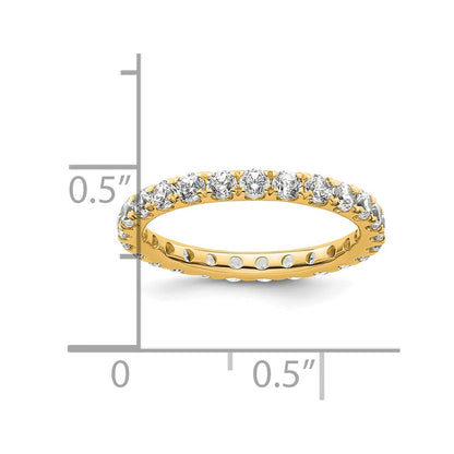 14k Polished Size 4 U-Shared Prong 1 carat Diamond Complete Eternity Band