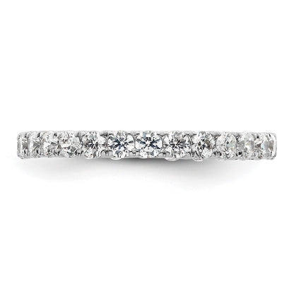 14k White Gold Polished Size 5 U-Shared Prong 1 carat Diamond Complete Eternity Band