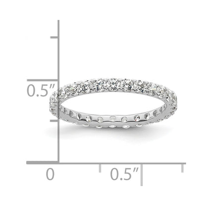14k White Gold Polished Size 5 U-Shared Prong 1 carat Diamond Complete Eternity Band