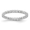 14k White Gold Polished Size 5 U-Shared Prong 1 carat Diamond Complete Eternity Band