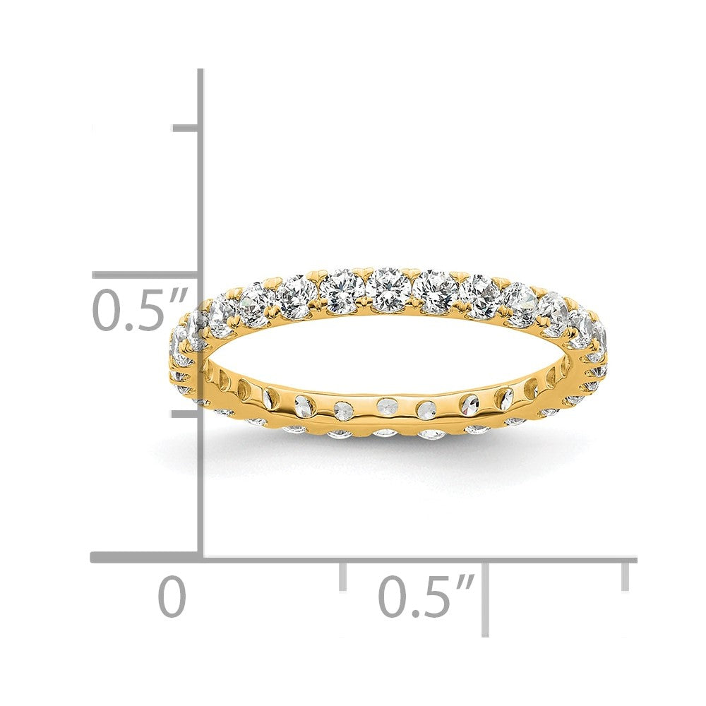 14k Polished Size 5 U-Shared Prong 1 carat Diamond Complete Eternity Band