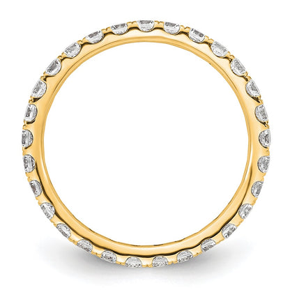 14k Polished Size 6.5 U-Shared Prong 1 carat Diamond Complete Eternity Band