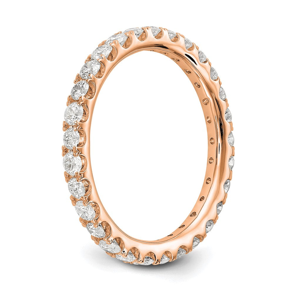 14k Rose Gold 1 carat Lab Grown Diamond VS/SI+ G+ Complete Size 5 Shared Prong Eternity Band
