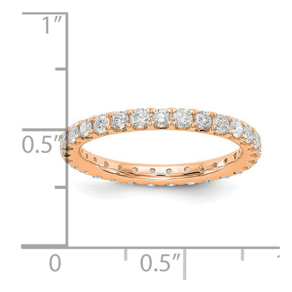 14k Rose Gold 1 carat Lab Grown Diamond VS/SI+ G+ Complete Size 5 Shared Prong Eternity Band