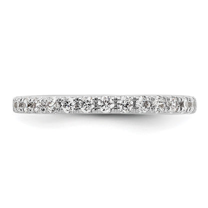 14k White Gold Polished Size 8.5 U-Shared Prong 1 carat Diamond Complete Eternity Band