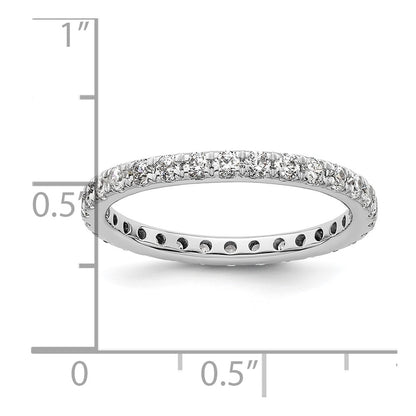 14k White Gold Polished Size 8.5 U-Shared Prong 1 carat Diamond Complete Eternity Band
