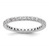 14k White Gold Polished Size 8.5 U-Shared Prong 1 carat Diamond Complete Eternity Band