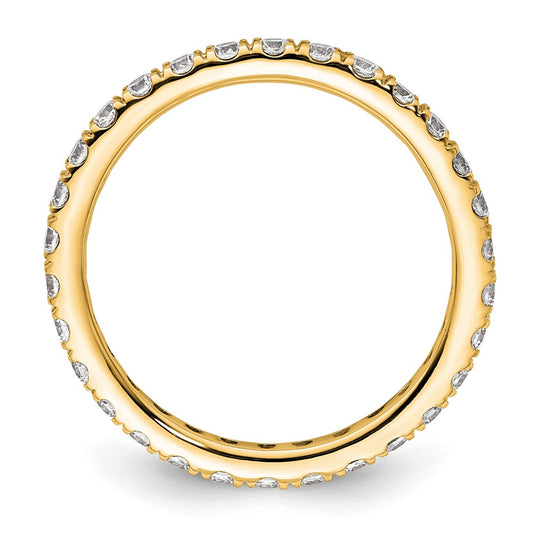 14k Polished Size 8 U-Shared Prong 1 carat Diamond Complete Eternity Band