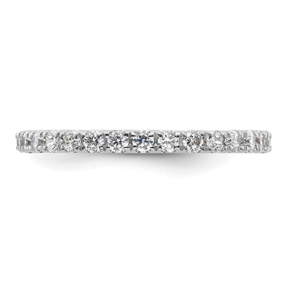 14k White Gold Polished Size 9 U-Shared Prong 1 carat Diamond Complete Eternity Band