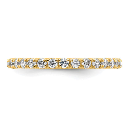 14k Polished Size 9 U-Shared Prong 1 carat Diamond Complete Eternity Band