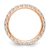 14k Rose Gold 1 1/2 carat Lab Grown Diamond VS/SI+ G+ Size 5 Shared Prong Eternity Band