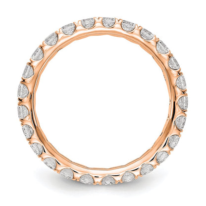 14k Rose Gold 1 1/2 carat Lab Grown Diamond VS/SI+ G+ Complete Size 8 Shared Prong Eternity Band