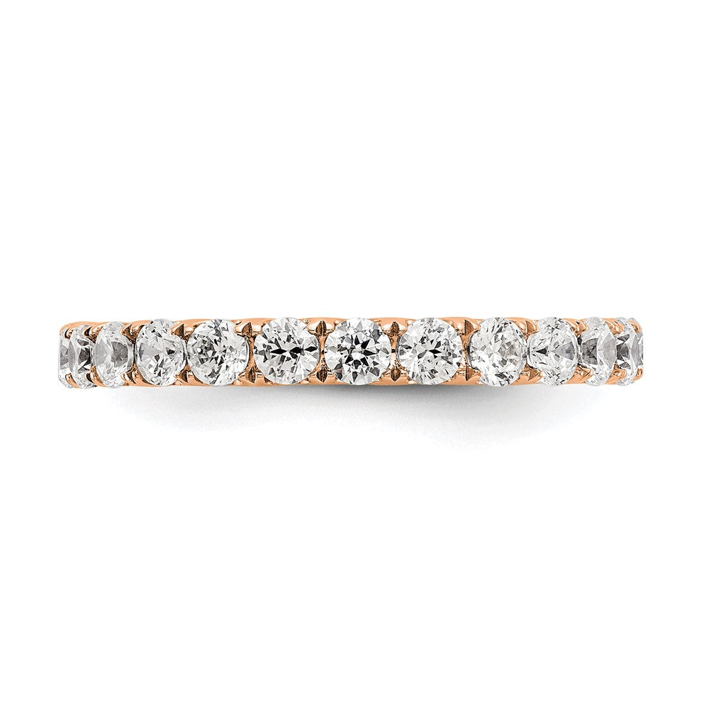 14k Rose Gold 1 1/2 carat Lab Grown Diamond VS/SI+ G+ Size 5 Shared Prong Eternity Band